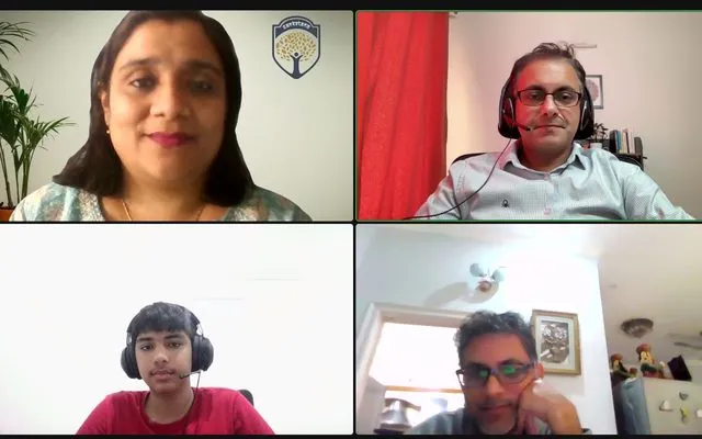 Culmination call: Ekansh, Grade 12 presenting with family and teacher
