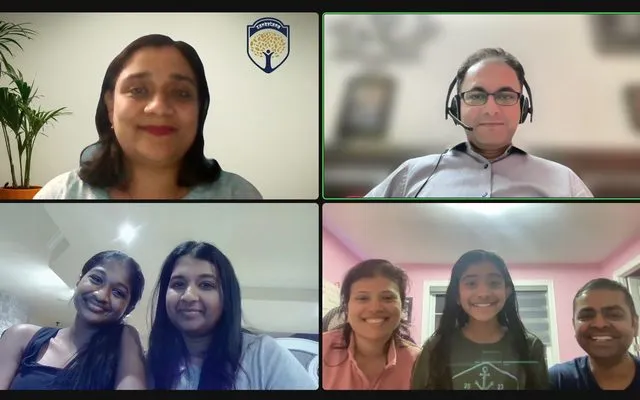 Culmination call: Shreena, Grade 8 presenting with family and teacher