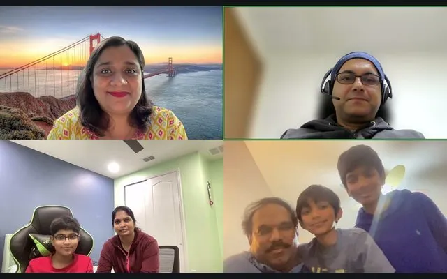 Culmination call: Sumedh & Nishal, Grade 8 presenting with family and teacher
