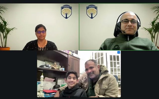 Culmination call: Aaryan, Grade 7 presenting with family and teacher