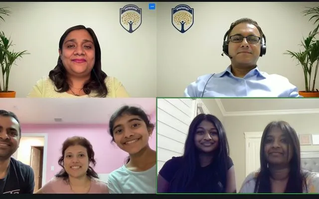 Culmination call: Shreena, Grade 8 presenting with family and teacher