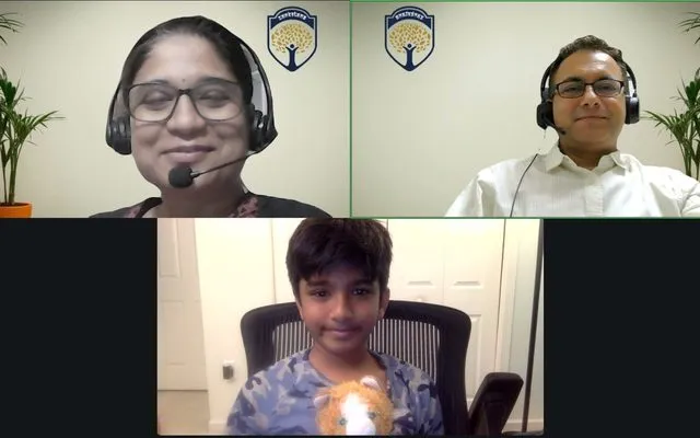 Culmination call: Ayansh, Grade 5 presenting with family and teacher