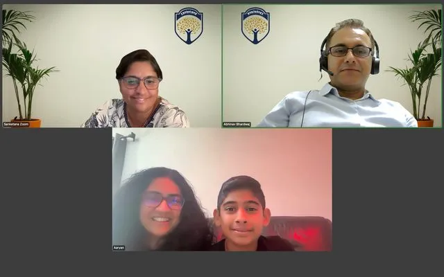 Culmination call: Aaryan, Grade 7 presenting with family and teacher