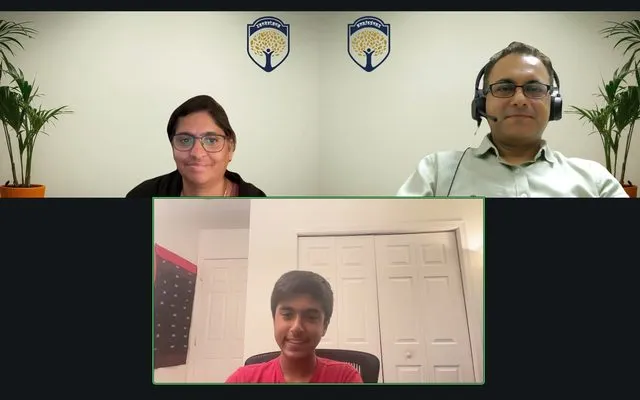 Culmination call: Riansh, Grade 9 presenting with family and teacher