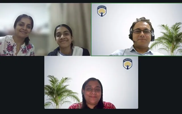 A culmination: a student presenting to their family and teacher