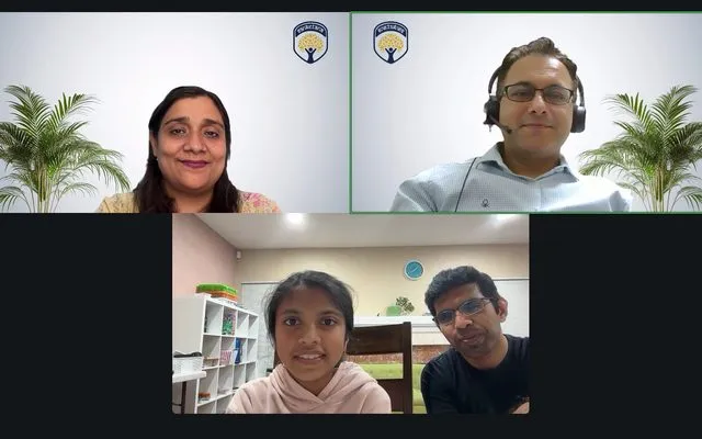 A culmination: a student presenting to their family and teacher