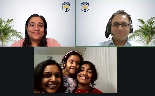 A culmination: a student presenting to their family and teacher