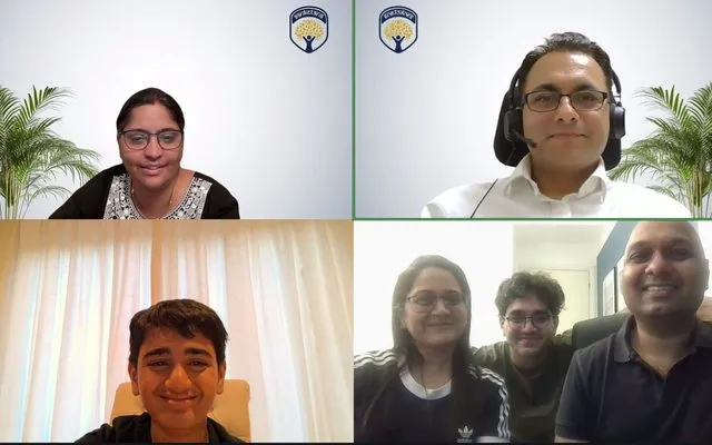 Culmination call: Vihaan, Grade 8 presenting with family and teacher