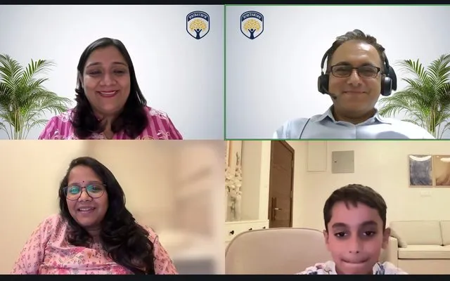 A culmination: a student presenting to their family and teacher