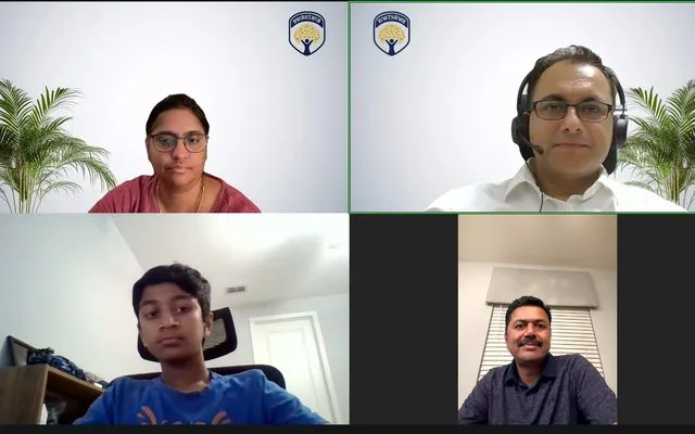 Culmination call: Ishaan, Grade 6 presenting with family and teacher