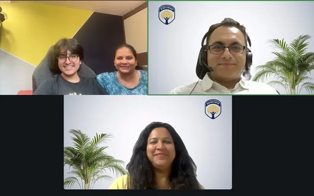 A culmination: a student presenting to their family and teacher