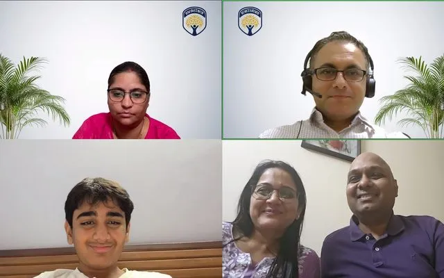 A culmination: a student presenting to their family and teacher