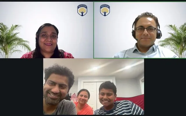 Culmination call: Sanjay, Grade 5 presenting with family and teacher