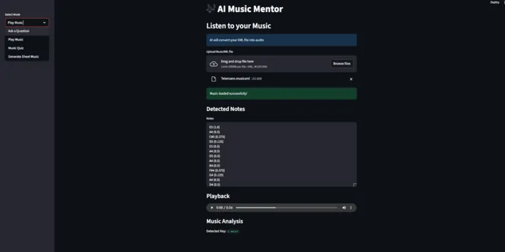 Music Mentor — a student project